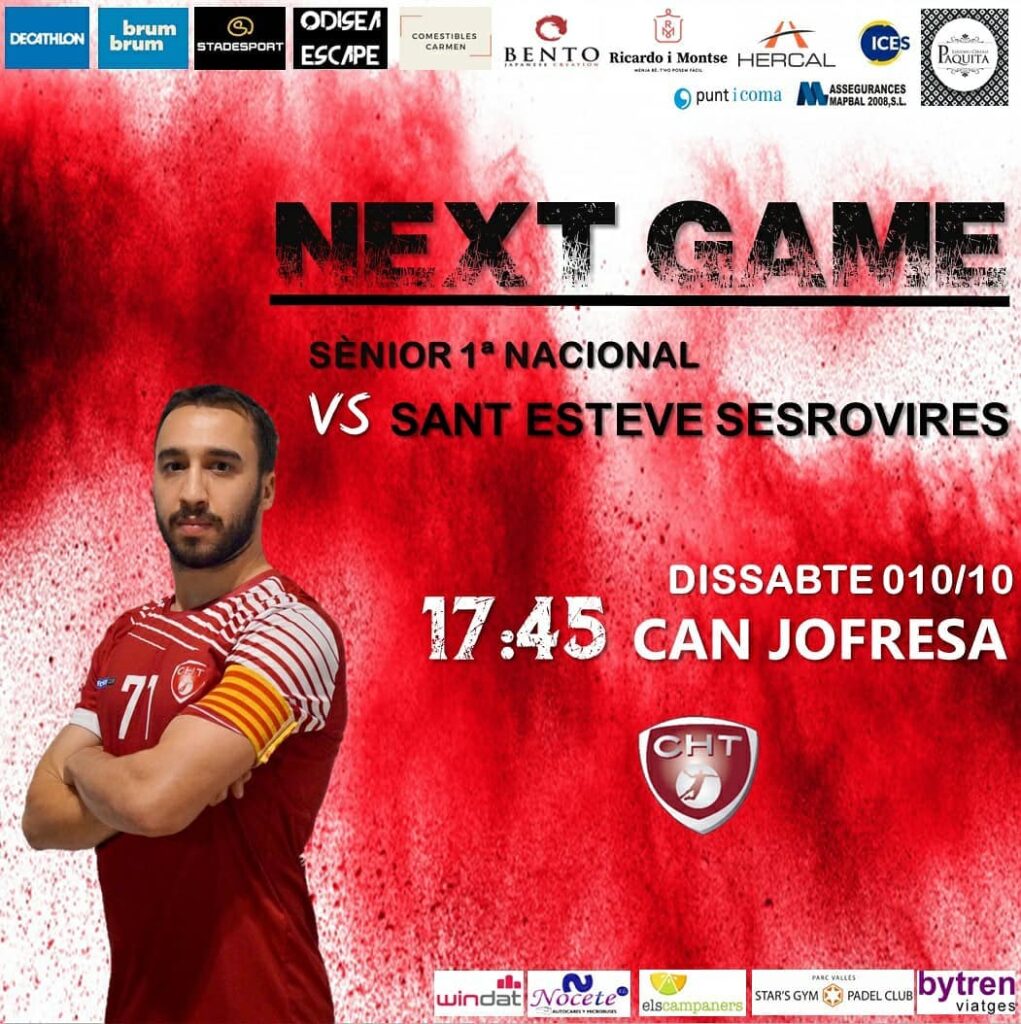 2ª Jornada 1ª Nacional HANDBOL TERRASSA - CH. SANT ESTEVE SESROVIRES Senior Masculino Grupo "D " JORNADA 2 (11-10-2020)